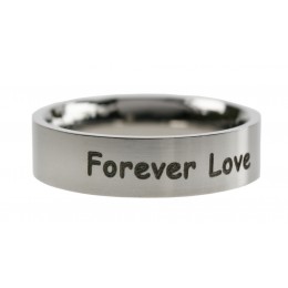 Stainless steel ring 6mm wide, polished and smooth with individual outside engraving