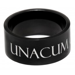 Stainless steel ring with matt black PVD coating, 10mm wide and individual engraving