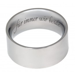 Stainless steel ring smooth and shiny 9.8mm wide with individual engraving