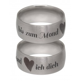 Stainless steel ring 9mm curved and frosted with a firm love saying