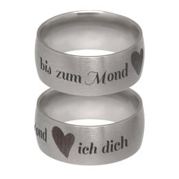 Stainless steel ring 9mm curved and frosted with a firm love saying