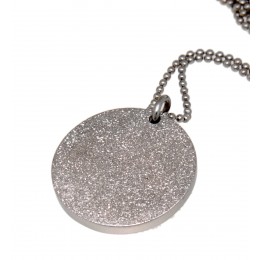 Round steel pendant with a diamond plated front