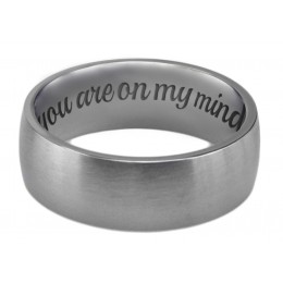 Stainless steel ring matt 9mm wide with your individual engraving