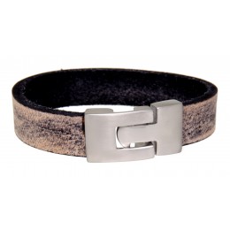 Real leather bracelet in used look with stainless steel toggle clasp 17cm / 18cm / 19cm / 20cm / 21cm / 22cm / 23cm