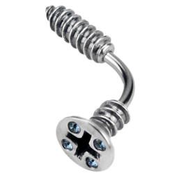 Belly button body jewelry piercing with screw motif