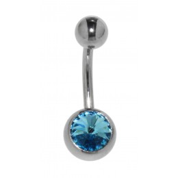 Standard surgical steel navel piercing with a New Cut stone