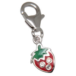 Charm pendant strawberry to attach to a charm bracelet
