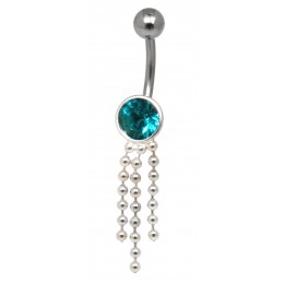 Navel piercing with 925 silver ball chain motif TUCH10