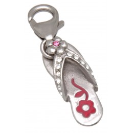Charm pendant flip-flop to hang in a charm bracelet