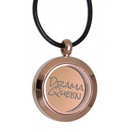 Round medallion pendant SMALL made of stainless steel PVD rose gold coated polished with individual engraving