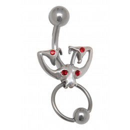 Belly button piercing 1.6x10mm Piercing in mythical creatures with crystals