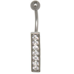 Letter navel piercing I with steel or titanium banana,1.6x6mm / 1.6x8mm / 1.6x10mm / 1.6x12mm / 1.6x14mm
