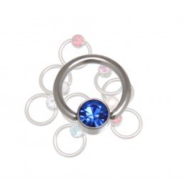 Lip frenulum piercing titanium BCR 1.0 and 1.2mm thick with a flattened ball in different colors