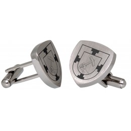 Cufflinks in matt stainless steel, triangular shape with engraving