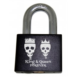 Love lock black made of aluminum 50mm with your individual engraving