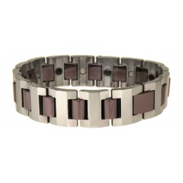 Tungsten Bracelet Two Tone: Silver and Rust Length 17.6cm / 18.8cm / 20cm
