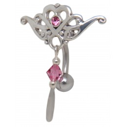 Belly button piercing 1.6x10mm with romantic motif color selectable