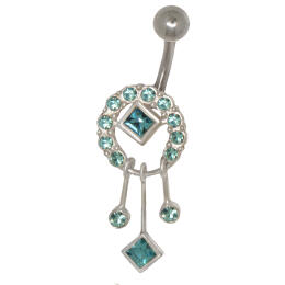 Navel piercing 1.6x10mm with ornament color selectable, delicate motif for fairies