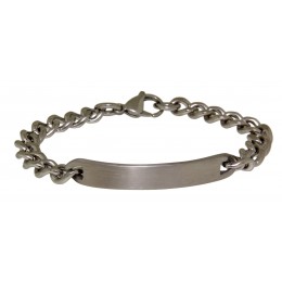 ID bracelet in stainless steel with plate