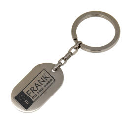 Rectangular key ring made of stainless steel with your desired engraving, style identification tag, matted