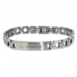 Fine magnetic bracelet matt 18-19cm length with magnetic balls and your individual engraving