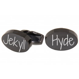 Cufflinks OVAL made of stainless steel PDV coated, polished with engraving