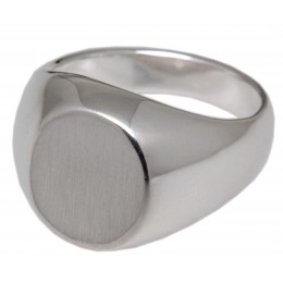 Signet ring 925 sterling silver, oval matt surface, engraving surface height 16mm