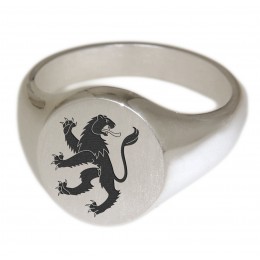 Signet ring with oval engraving surface made of 925 silver with engraving of your choice