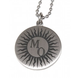 Round stainless steel pendant 25mm diameter with your engraving, example sun