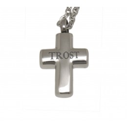Ash pendant cross made of high-gloss polished stainless steel