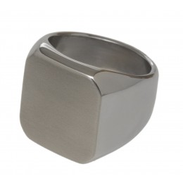 Signet ring made of stainless steel with a square engraving area 19.6x18mm