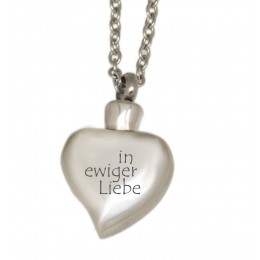 Ash pendant small heart made of 361L stainless steel mirror polished