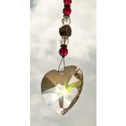 Feng Shui sun catcher heart with large Swarovski crystal