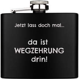 The inconspicuous: hip flask, large, made of stainless steel, black PVD-coated, 169.8 ml