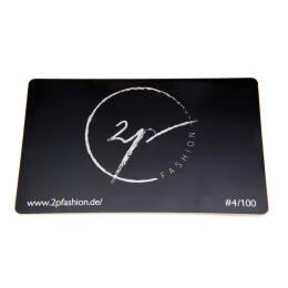 Business card stainless steel black with engraving 0.5mm thick