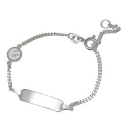Narrow christening ribbon made of 925 sterling silver
