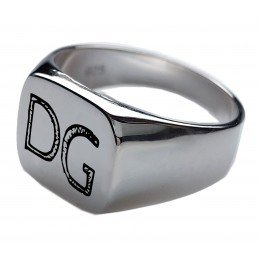 Signet ring made of 925 sterling silver, 4-corner matt surface with engraving