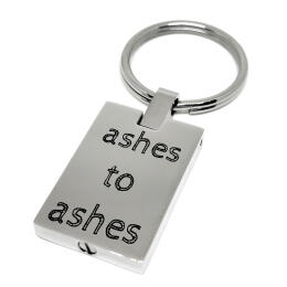 Ash keychain rectangular made of matt stainless steel