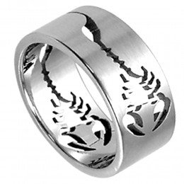 Surgical Steel Scorpion Ring | Deeply Cut Relief Statement Jewelry