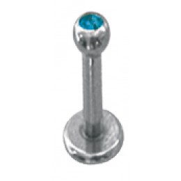 316L Surgical Steel Labret Internally Threaded Crystal Ball