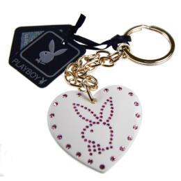 Playboy acrylic heart with Swarovski crystal bunny