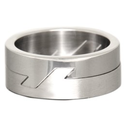 Surgical Steel Ring, puzzle, size 53