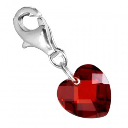 Pendant zirconia heart, 10mm, different color