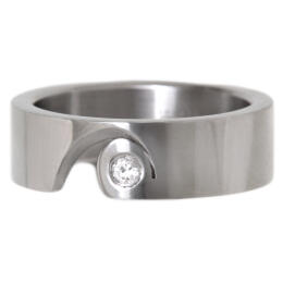 Surgical Steel Single Stone Ring | Minimalist Crystal Accent Band