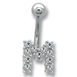 316L Banana Bell w.Sterling Silver 'M' Design,clea