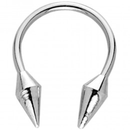 Horseshoe piercing with screw-on points diamond shape in 1.6mm