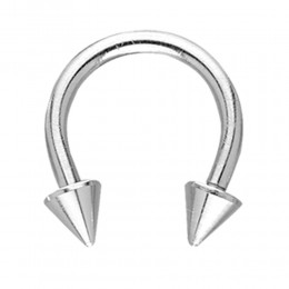 Horseshoe piercing with spikes 1.0 to 1.6mm thick