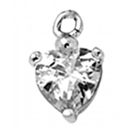 Pendant for helix, intimate and nipple piercing heart crystal