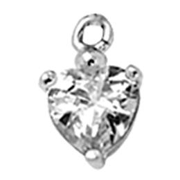 Pendant for helix, intimate and nipple piercing heart crystal