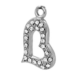 Pendant for helix, intimate and nipple piercing Heart full of crystals